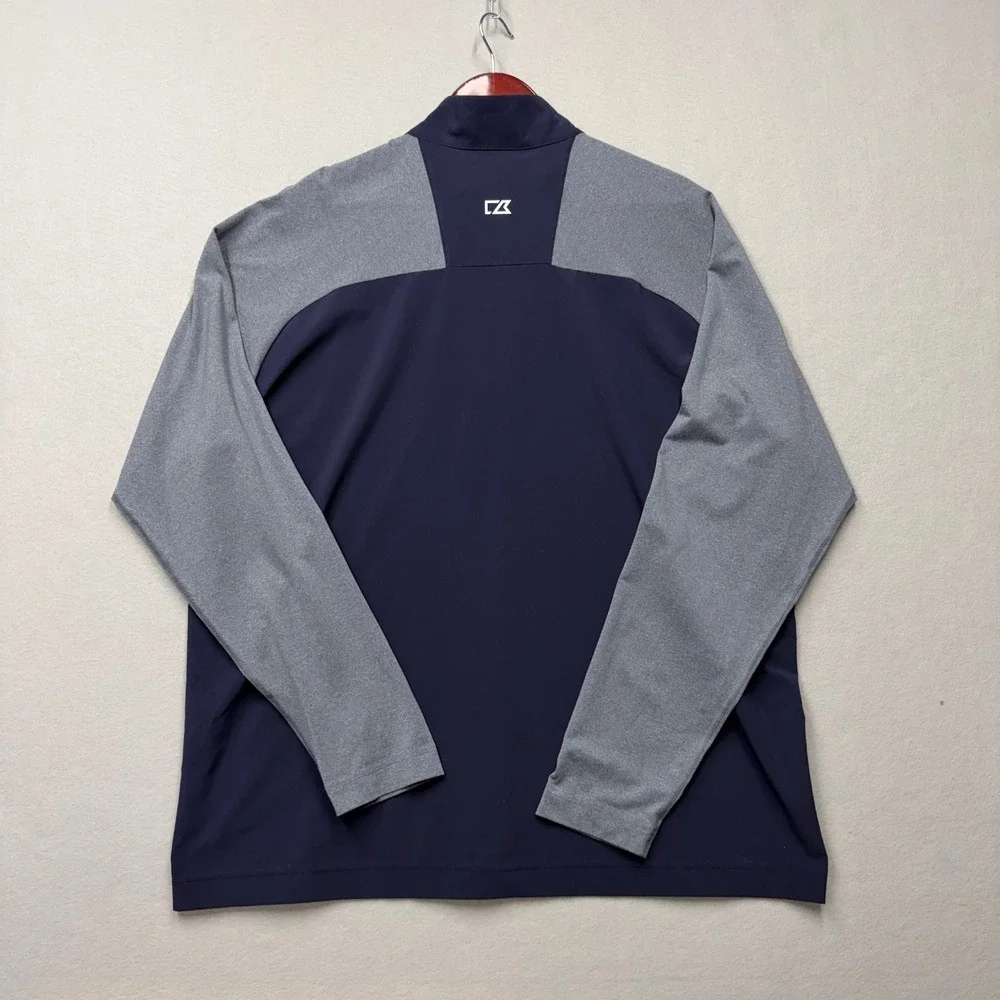 Cutter & Buck Pullover Mens XL Blue MCC00006 Quarter Zip Performance Stretch
